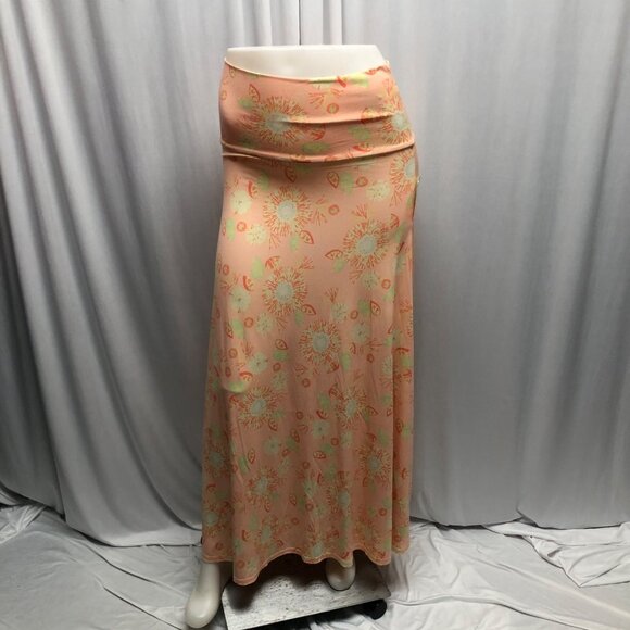 Lularoe Maxi Skirt Womens Size Small Peach Floral Stretchy Lightweight NEW - Picture 1 of 9